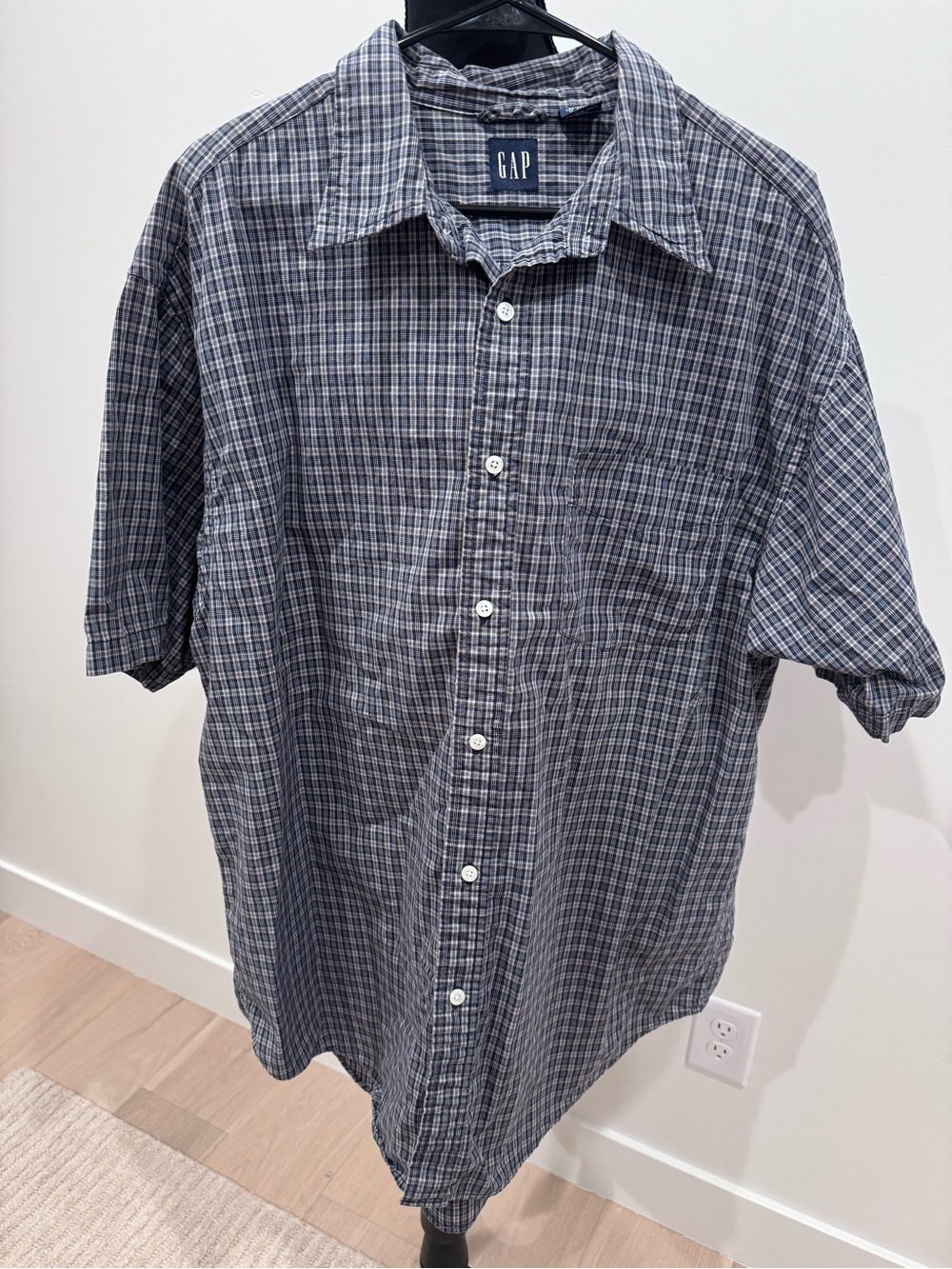 Gap Grid Short-Sleeve Button-Down Shirt